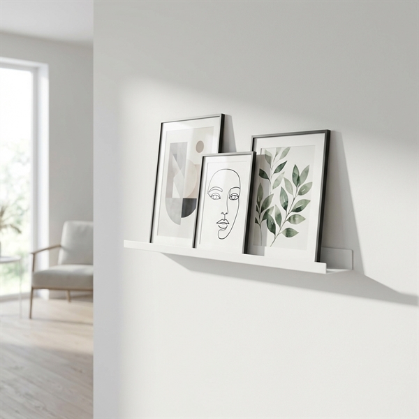 40 cm hvid gallerihylde i metal