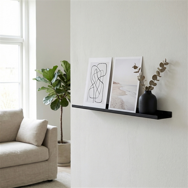 Gallerihylde 40 CM sort i metal