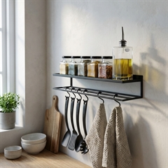 Sort metalhylde fra vores Como serie. Produceret i EU