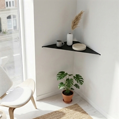 Como hjørnehylde i metal - Sort - Stor - Elegant!