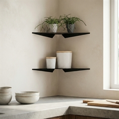 Hjørnehylde i sort metal - Como Design