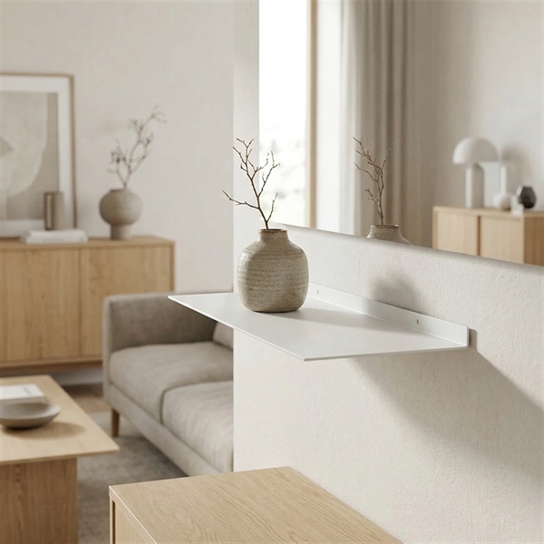 Como Hylde 37,5 x 15 cm - Hvid metal