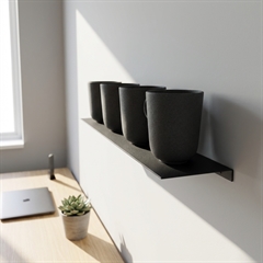 Hylde 50 x 10 cm - Sort metal