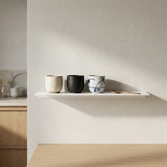 Hylde 50 x 15 cm - Hvid pulverlakeret metal