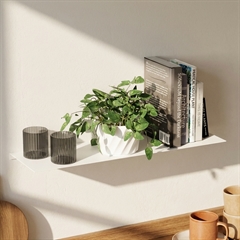 Como Hylde 50 x 15 cm - Hvid pulverlakeret metal