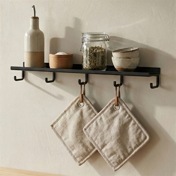 Hylde med 5 knager - Praktisk og elegant