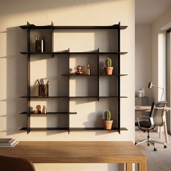 Stor sættekasse i sort metal - Display hylde - Boxdelux