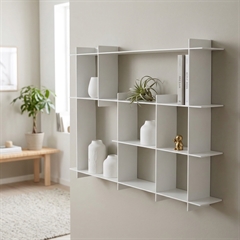 Hvid sættekasse i metal | Como Display Hylde - Boxdelux