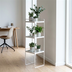 Plantestander med 3 hylder - hvid