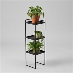 como reol i sort metal med 3 hylder