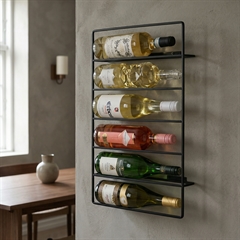 Vinreol til væg - til 6 flasker