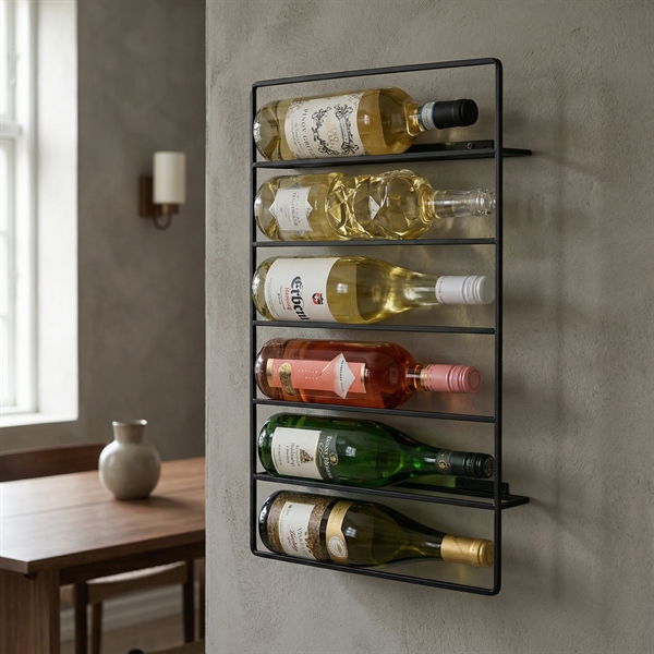 Vinreol til væg - til 6 flasker