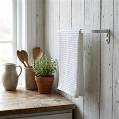 como viskestykkeholder i metal til vægophæng, hvid