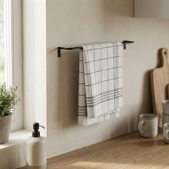 Sort holder til væggen til viskestykker - pulverlakeret metal