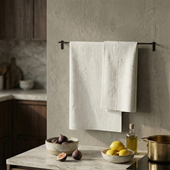 50cm bred viskestykkeholder til væg - sort metal