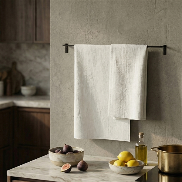 50cm bred viskestykkeholder til væg - sort metal