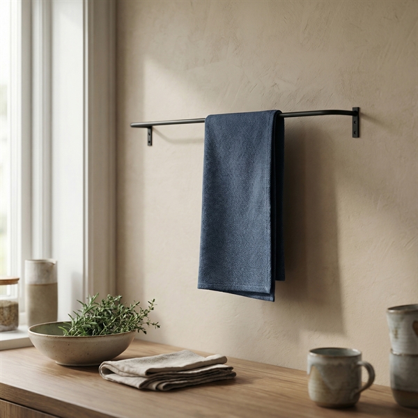 Sort holder til viskestykke 60 CM bred