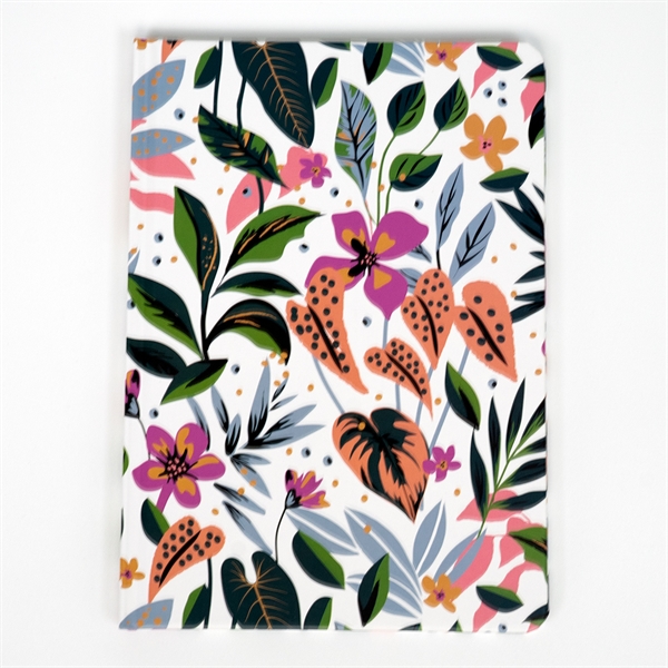 Derrière la Porte A5 notesbog - JEAN - Fleurs HVID