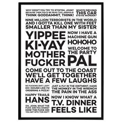 Plakat "Die Hard" sort/hvid. Vælg str.