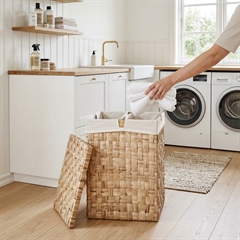 Dixie dobbelt vasketøjskurv i vandhyacint - Lily