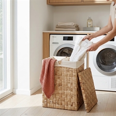 Dixie dobbelt vasketøjskurv i vandhyacint - Lily