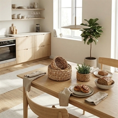 Dixie brødkurve i natur - Flettet Søgræs - Sæt med 3 stk.