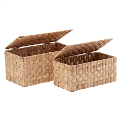 Dixie Kurvesæt med låg i vandhyacint - Panama. Sæt med 2 stk. 