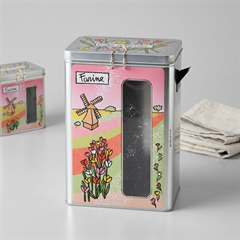 Metaldåse til opbevaring af Mel, Tulips. Derrière la Porte 