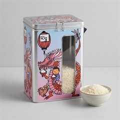 Metaldåse til opbevaring af Ris, Pink Drage, Derrière la Porte 