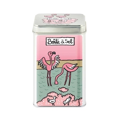 Metaldåse til opbevaring af salt - Flamingo