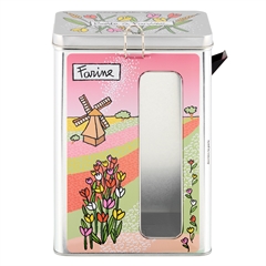 Metaldåse til opbevaring af Mel, Tulips. Derrière la Porte 