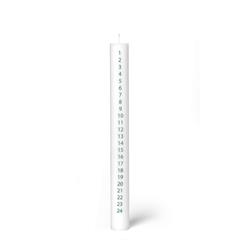 Dottir - Kalenderlys ø3 cm. - Hvid/Grøn