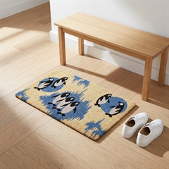 Entryways Dørmåtte i kokos 45x75 cm - Pingviner