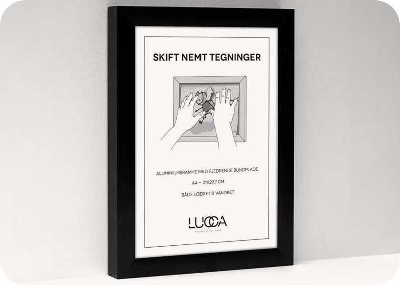 Skift nemt teninger med Lucca Push-rammen