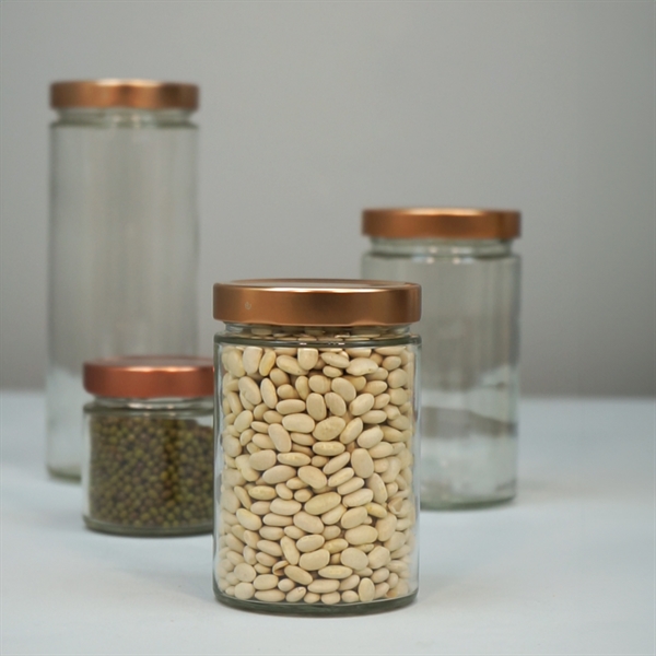 Little Pots Muscadin glaskrukke med KOBBER låg - 580 ml.