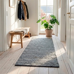 Kludetæppe i Læder - GRÅ. 70x140 cm