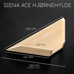 Hjørnehylde i egetræ - Siena Ace
