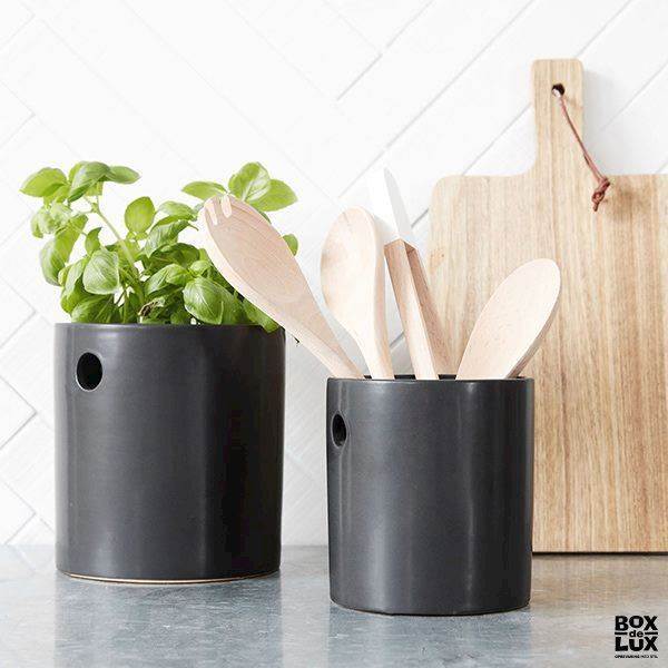 House Doctor opbevaringskrukke, Cutlery, Sort Stor