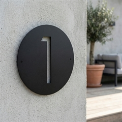 Husnummer i metal - sort - design