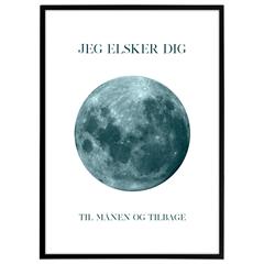 Plakat - Jeg elsker dig til månen og tilbage - Sort/Hvid