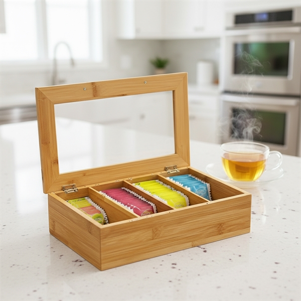 Kasse til te med glaslåg