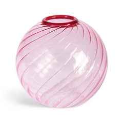 Klevering Glasvase, Spiral, Pink