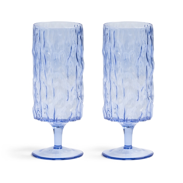 Klevering glas - Høje drikkeglas, 2 stk - Blå