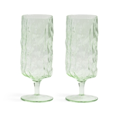 Klevering glas - Høje drikkeglas, 2 stk - Grøn