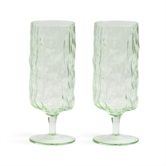 Klevering glas - Høje drikkeglas, 2 stk - Grøn