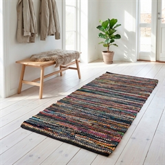 Kludetæppe i Læder. Multicolor. 70x140