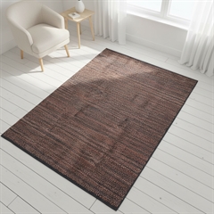 Kludetæppe i Læder. Rustic Brown - 140x200 cm.