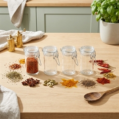 Krydderiglas med patentlåg - Sæt med 4 stk.