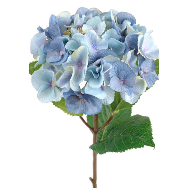 Kunstig Hortensia på stilk - Blå 45 cm