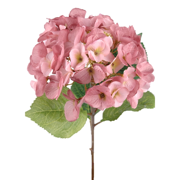 Kunstig Hortensia på stilk - Rosa 45 cm
